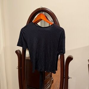 ALO Yoga Lightweight Black Drawstring Tee